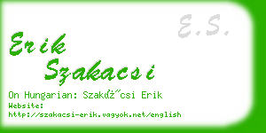 erik szakacsi business card